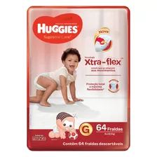 Kit C/2 Fraldas Huggies Supreme Care G 64 U (128u)