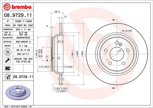 Disco Brembo Mercedes-benz S-class S 280 1999 A 2004 Tras Pz Foto 2