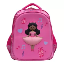 Mochila Infantil Bailarina 3d Yins - Modelo Boneca Negra