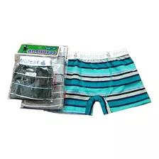 Pack X3 Boxer Niño Rayado Antillitas Con Elastico