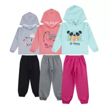 Casaco E Calça De Inverno Infantil Kit 3 Conjunto De Menina 