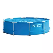 Piscina Estructural Redonda Intex 28202 Con Capacidad De 4.485 Litros De 305cm De Diámetro 76 Cm Alto Azul Diseño Mosaico