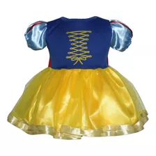 Vestido Infantil Branca De Neve Mesversario 1 À 12 Meses