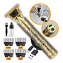 Máquina De Cortar Cabelo Sem Fio Barbeador Eletrico Aparador De Pelos Acabamento Dragão Motor Profissional 4 Pentes Recarregavel Usb Tipo C Dourada Dourado 127/220v