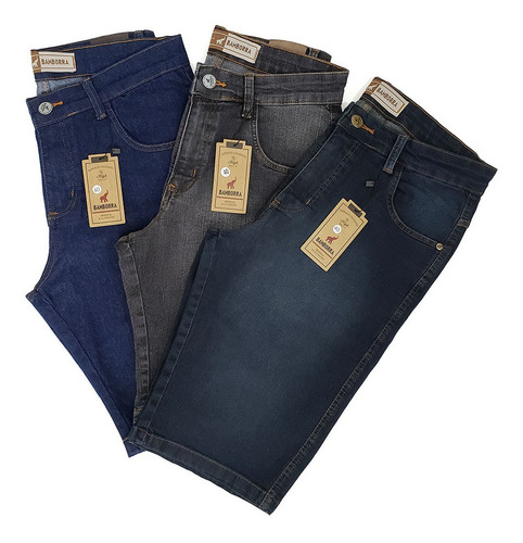 Kit 3 Bermudas Jeans Masculinas | Preço De Fábrica | Premium