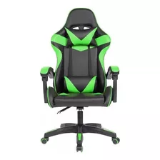 Cadeira Gamer Para Escritório Preta Verde I Tech Chair