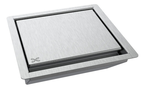 Porta Tomada De Embutir Inox 2 Tomadas 20a 15x15cm Cinza