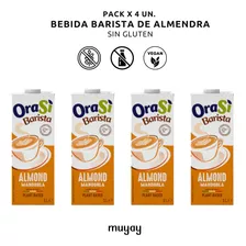 Pack 4u - Leche Vegetal De Almendra Barista 1 Lt Orasi