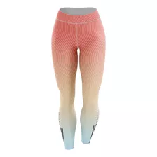 Calça Legging Fitness Degrade Pastel Listrado Ondas Retro