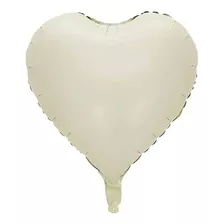 50 Balão Coração Creme Fosco Matte Metalizado 45cm Decoração Coração 18 Polegadas
