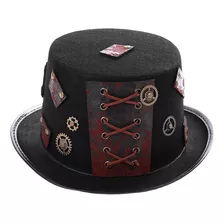 Goth Steampunk Top Hat Con String Gear Cosplay Disfraz