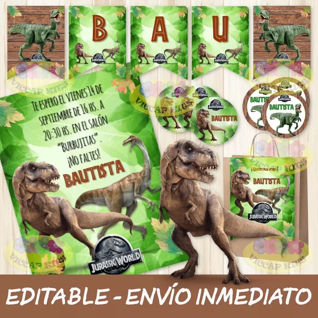 Kit Imprimible Jurassic World Dinosaurios Editable Con Candy