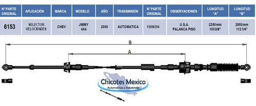 Chicote Para Chevrolet  Jimmy 4x4 00 Automtica  Foto 4