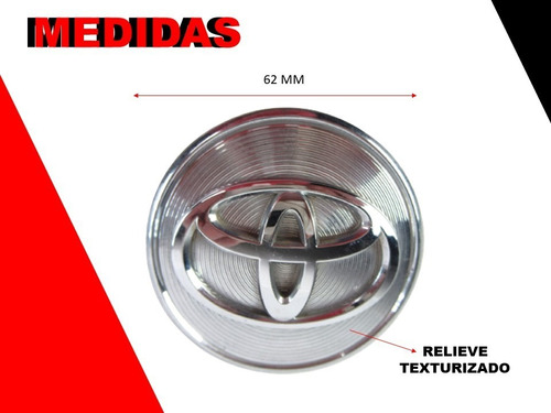 Kit 4 Centros De Rin Toyota  Sienna 11-20 62 Mm Corrugados Foto 3