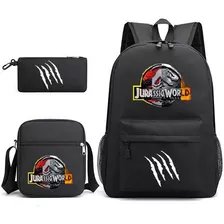 Juego De 3 Piezas De Mochila Escolar Estampada Jurassic Worl