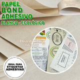 Papel Bond Adhesivo Blanco  Y Beige Etiquetas Adhesiva $3,50