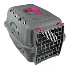 Caixa De Transporte Para Cães Gatos Porta Aço Neon N2 Pink