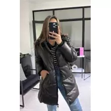 Campera Engomada Larga De Mujer Con Piel Adentro 