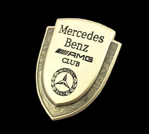 Emblema 3d Lujo Metal Oro Mercedes Benz//amg Club  Foto 2