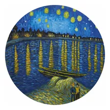 Painel Redondo Noite Estrelada Sobre Ródano Pintura Van Gogh