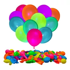 100 Globos Neon Para Fiestas Brillantes Diferentes Colores