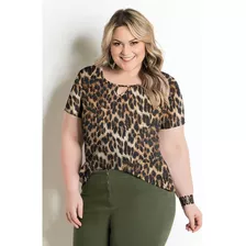 Blusa Feminina Onça Plus Size Linda Peça Coringa