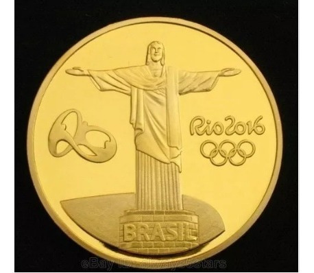 Moeda Medalha Mascote Vinicius Olimpiadas Rio 2016