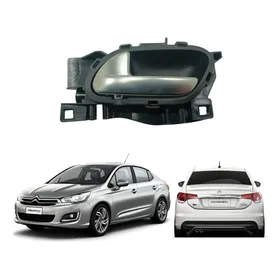 Maçaneta Interna Porta Esquerda Peugeot 308 408 C4 Lounge Prateado Dianteira/traseira