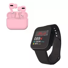 Smartwatch Bluetooth D20 Ultra Negro Y Audífono I13 Rosado