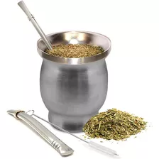 Vaso Yerba Mate Acero Inoxidable Doble Pared +3 Accesorios