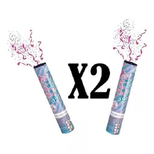 Lanzador X2 Confeti Revelación De Género Niña Color Rosa