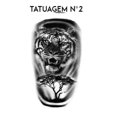 Tatuagem Temporária Masculina E Feminina Tigre Leão Caveira