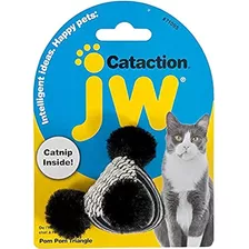 Jw Cataction Pom Pom Triángulo Juguete, Multicolor