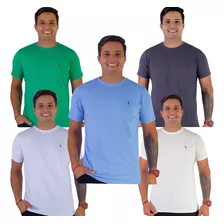 Kit 5 Camisetas Básica Masculina Masculina - Algodão 30.1