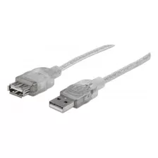 Cable De Extensión Usb 2.0 3.0 Mts Manhattan - 340496 Color Plateado