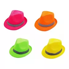 10 Sombreros Cotillon Tipo Bahiano Fluo