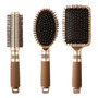 Kit 3 Escovas Cabelo Modeladoras Massagem Dourado
