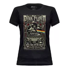 Camiseta Baby Look Pink Floyd Dark Side Tour Stamp Bb 451