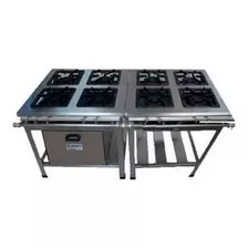 Fogão Industrial 8 Bocas Extra Inox 40x40 Forno Alta Ou Baix N A