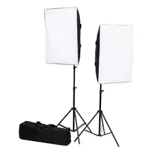 Kit 2 Paneles Led48w Softbox 50x70cm Tripode Bolso Visico Color De La Estructura Negro Color De La Luz Blanco Calido Frio