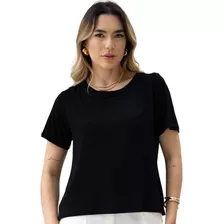 Blusa Feminina Malha De Viscose Gola Canoa Soltinha 