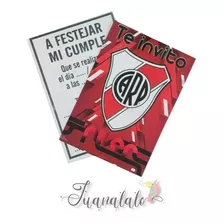 Invitaciones River Plate X 10 U Cumpleaños Tarjetas Cotillón