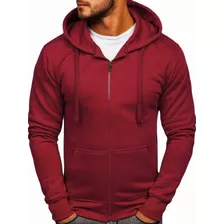 Sudadera Capucha Tipo Cárdigan Color Liso Para Hombre Casual