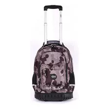 Mochila Elf Escolar C/carro Camuflada Gris 1 Division I6441b