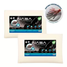 Kit 2 Travesseiros Nasa Viscoelástico - Duoflex Cor Amarelo Claro