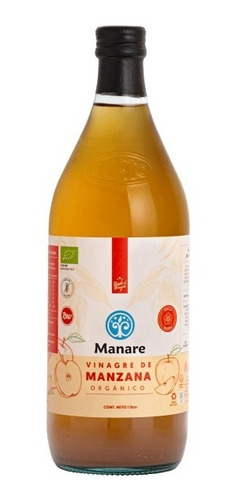 Vinagre De Manzana 100% Orgánico 1 Litro Manare Premium 