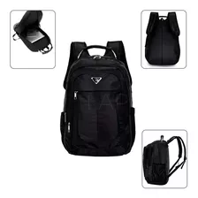 Mochila Bolsa Reforçada Escolar Notebook Premium Qualidade Cor Marrom Desenho Do Tecido Liso