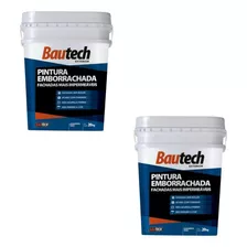 Kit C/ 2 Unidades Pintura Emborrachada Bautech 20kg Acabamento Fosco Cor Areia