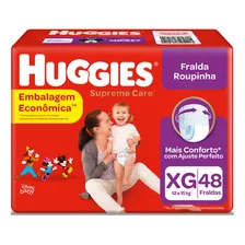 Fralda Huggies Supreme Care Roupinha Hiper Xg C/48un