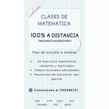 Clases De Matemática A Distancia. Terciario Y Universitario